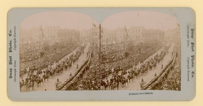 28 जून 1897 को रानी विक्टोरियास डायमंड जुबली का त्रिविम प्रिंट द्वारा अंग्रेजी फोटोग्राफर