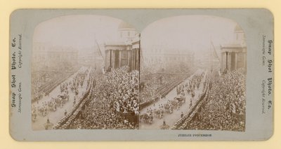 28 जून 1897 को रानी विक्टोरियास डायमंड जुबली का त्रिविम प्रिंट द्वारा अंग्रेजी फोटोग्राफर