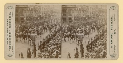 28 जून 1897 को रानी विक्टोरियास डायमंड जुबली का त्रिविम प्रिंट द्वारा अंग्रेजी फोटोग्राफर