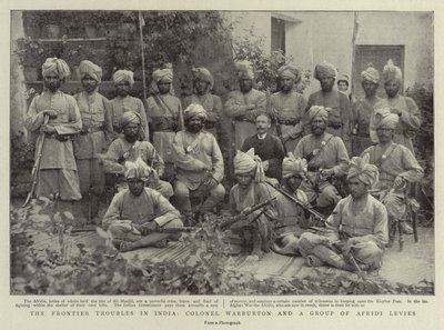 भारत में फ्रंटियर ट्रबल, कर्नल वारबटन और अफरीदी लेविस का एक समूह द्वारा अंग्रेजी फोटोग्राफर