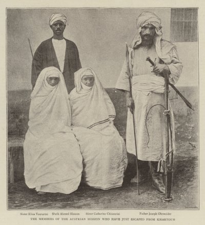 ऑस्ट्रियाई मिशन के सदस्य जो सिर्फ खार्तूम से भाग गए हैं द्वारा अंग्रेजी फोटोग्राफर