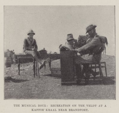 द म्यूज़िकल बोअर, ब्रैंडफोर्ट के पास काफ़िर क्राल में वेल्ड पर मनोरंजन द्वारा अंग्रेजी फोटोग्राफर