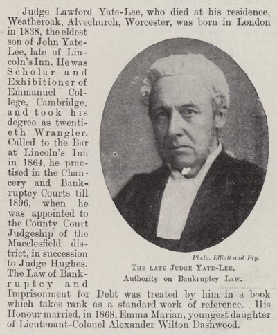 दिवंगत न्यायाधीश येट-ली, दिवालियापन कानून पर प्राधिकरण द्वारा अंग्रेजी फोटोग्राफर