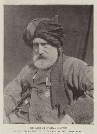 दिवंगत श्री विलियम सिम्पसन, इलस्ट्रेटेड लंदन न्यूज़ के विशेष युद्ध कलाकार द्वारा अंग्रेजी फोटोग्राफर