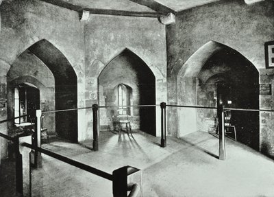 टॉवर ऑफ लंदन, टॉवर हिल: 1895 में बेउचम्प टॉवर में राज्य जेल कक्ष द्वारा अंग्रेजी फोटोग्राफर