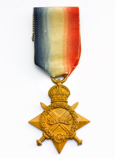 1914-15 स्टार, c.1918 (रेशम रिबन के साथ कांस्य) द्वारा अंग्रेजी स्कूल