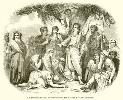 एक ईसाई मिशनरी उपदेश ब्रिटिश राजवंश के लिए द्वारा अंग्रेजी स्कूल
