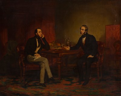 एक वार्तालाप टुकड़ा, c.1840 (कैनवास पर तेल) द्वारा अंग्रेजी स्कूल