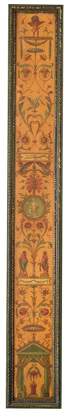 जॉर्ज III शैली का बोफ्रंट बुककेस, c.1880 (पार्सल-गिल्ट, हरा और पॉलीक्रोम-पेंट वाली लकड़ी) द्वारा अंग्रेजी स्कूल