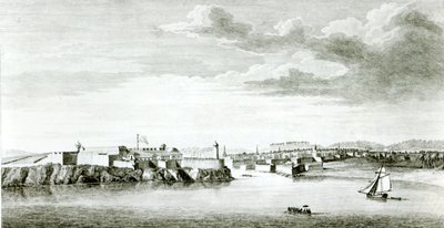 समुद्र से मोरो कैसल और हवाना के शहर की एक संभावना, ब्रिटिश नौसेना के एक अधिकारी द्वारा पियरे चार्ल्स कैनोट द्वारा उत्कीर्ण, 1818 द्वारा अंग्रेजी स्कूल