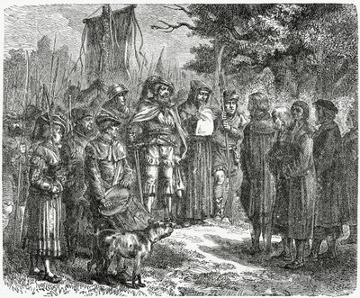 एक रॉबर नाइट, 1882 को श्रद्धांजलि अर्पित करता है द्वारा अंग्रेजी स्कूल