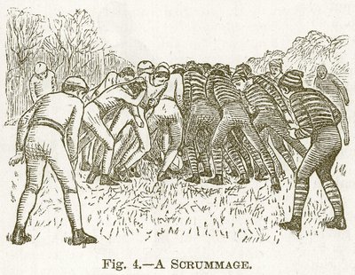 ए स्क्रैममेज, कैसल्स बुक ऑफ स्पोर्ट्स एंड पास्टीम्स के लिए चित्रण, c.1890 द्वारा अंग्रेजी स्कूल
