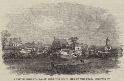 Ayr के पास एक स्केच, दून के दक्षिण की ओर से लिया गया (उत्कीर्णन) द्वारा अंग्रेजी स्कूल