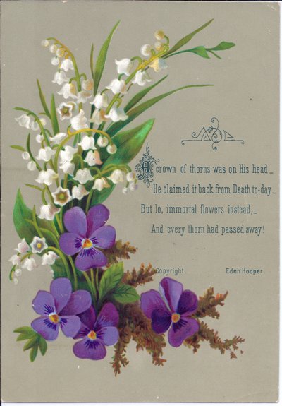 Violets और Snowdrops का एक विक्टोरियन ग्रीटिंग कार्ड, लगभग 1880 द्वारा अंग्रेजी स्कूल