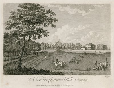 संविधान पहाड़ी से एक दृश्य, 1735 द्वारा अंग्रेजी स्कूल