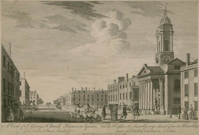 लंदन के Conduit स्ट्रीट से St Georges Church, Hanover Square का दृश्य द्वारा English School