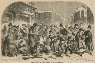 लंदन की सड़कों पर एक सर्दियों का दृश्य - गर्म और ठंडा: एक विपरीत द्वारा अंग्रेजी स्कूल