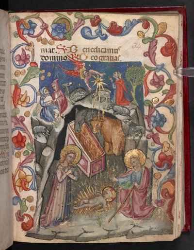 Add. 17466, f.34r द नेटिविटी द्वारा अंग्रेजी स्कूल