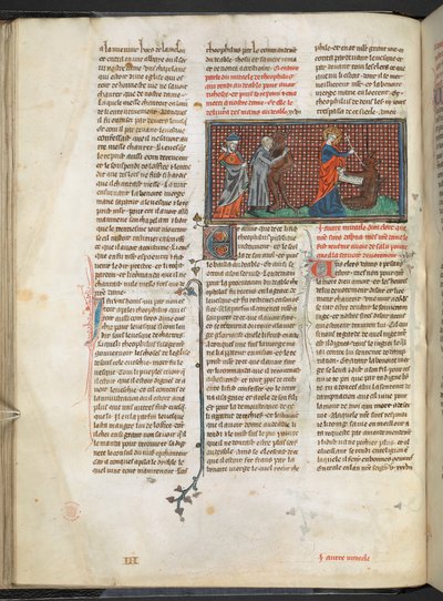 Add. सुश्री 17275 fol.29v थियोफिलस, शैतान और वर्जिन मैरी (वेल्लम) द्वारा अंग्रेजी स्कूल