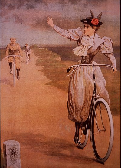 हंबर साइकिल के लिए विज्ञापन, c.1898 (कलर लिथो) द्वारा अंग्रेजी स्कूल