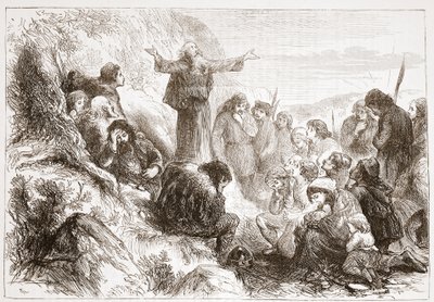 रोन के तट पर एल्बिगेन्सियन उपासक, जेम्स एइटकेन वायली (1808-1890), पब द्वारा प्रोटेस्टेंटवाद के इतिहास से दृष्टांत। 1878 द्वारा अंग्रेजी स्कूल