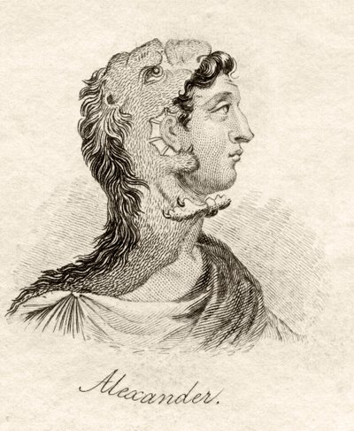 अलेक्जेंडर द ग्रेट, &39;क्रैब्स हिस्टोरिकल डिक्शनरी&39; से, 1825 में प्रकाशित हुआ द्वारा अंग्रेजी स्कूल