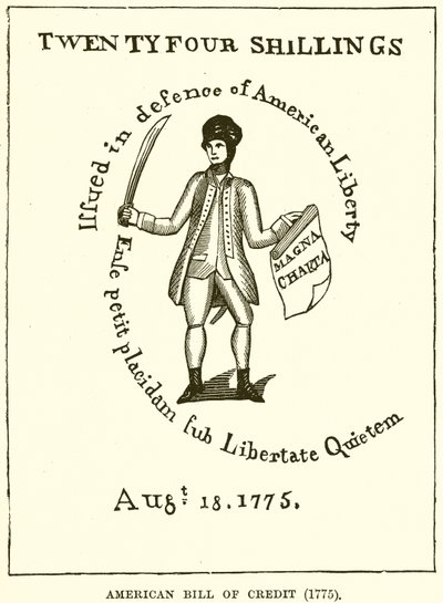 अमेरिकन बिल ऑफ क्रेडिट (1775) द्वारा अंग्रेजी स्कूल