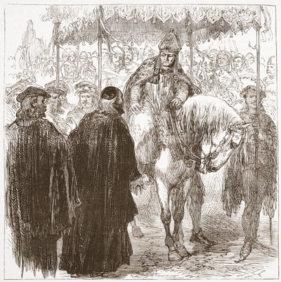 ऑक्सफोर्ड में आर्कबिशप अरुंडेल, जेम्स एइटकेन वायली (1808-1890) द्वारा पब के विरोध का इतिहास, चित्रण 1878 द्वारा अंग्रेजी स्कूल