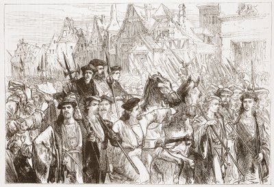 लेप्टिक में विटमबर्ग धर्मशास्त्रियों का आगमन, जेम्स एइटकेन वायली (1808-1890), पब द्वारा प्रोटेस्टेंटवाद के इतिहास से चित्रण 1878 द्वारा अंग्रेजी स्कूल