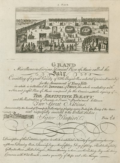 बर्थोलोम्यू फेयर, लंदन: 1806 के लिए एक मेले की घोषणा द्वारा अंग्रेजी स्कूल