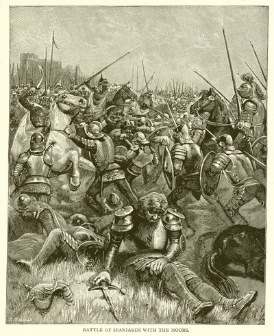 Moors के साथ Spaniards की लड़ाई द्वारा English School