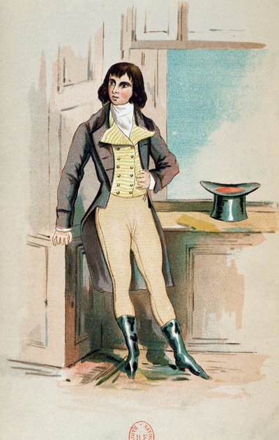ब्यू ब्रुमेल (1778-1840) अपनी युवावस्था में (रंग लिथो) द्वारा अंग्रेजी स्कूल