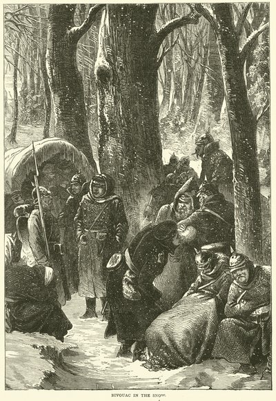 बर्फ में Bivouac, नवंबर 1870 द्वारा अंग्रेजी स्कूल