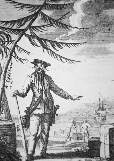 ब्लैकबर्ड समुद्री डाकू (उत्कीर्णन) द्वारा अंग्रेजी स्कूल