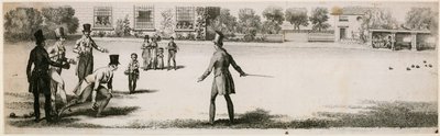 एक अज्ञात आनंद गार्डन में रीजेंसी के दौरान बाउल्स खेला जाता है द्वारा अंग्रेजी स्कूल