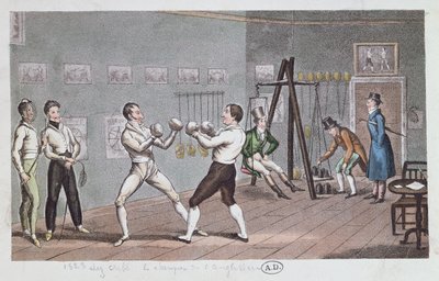 इंग्लैंड में मुक्केबाजी, 1823 (रंग उत्कीर्णन) द्वारा अंग्रेजी स्कूल
