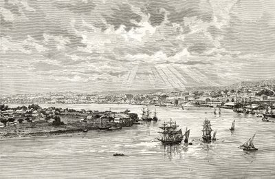 ब्रिसबेन हार्बर, ऑस्ट्रेलिया, c.1880, हावर्ड विलोबी द्वारा &39;ऑस्ट्रेलियन पिक्चर्स&39; से, धार्मिक ट्रैक्ट सोसायटी, लंदन, 1886 द्वारा प्रकाशित द्वारा अंग्रेजी स्कूल