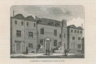 1791 में क्लरकेनवेल क्लोज़्ड में इमारतें द्वारा अंग्रेजी स्कूल