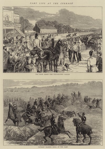 Curragh पर शिविर जीवन (उत्कीर्णन) द्वारा अंग्रेजी स्कूल