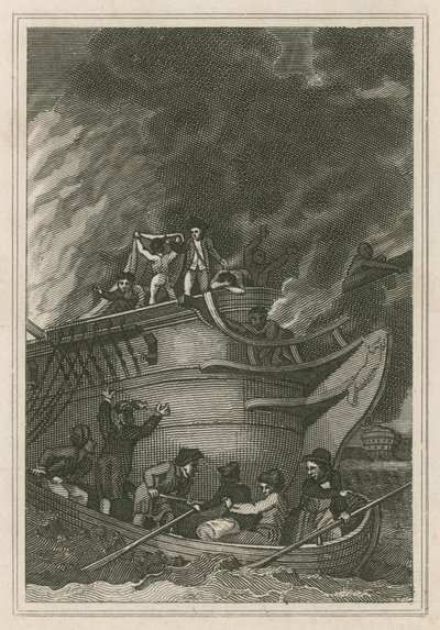 6 अक्टूबर 1779 की कार्रवाई में कैप्टन जॉर्ज किसान की वीरता (उत्कीर्णन) द्वारा अंग्रेजी स्कूल