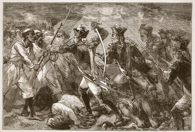 कैप्टन यार्क, मैसूलिपटम में भविष्य की आशा का नेतृत्व करते हुए, जेम्स ग्रांट, पब द्वारा कैसल्स इलस्ट्रेटेड हिस्ट्री ऑफ इंडिया से इलस्ट्रेशन। 1879 द्वारा अंग्रेजी स्कूल