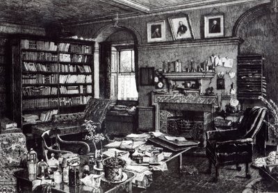 चार्ल्स डार्विन 1882 में डाउन हाउस में अध्ययन करते हैं द्वारा अंग्रेजी स्कूल