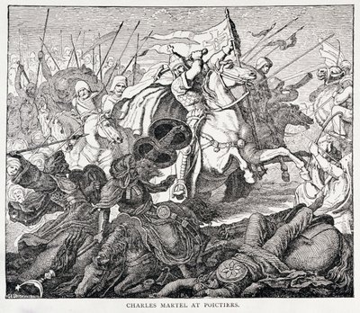 चार्ल्स मार्टेल (c.688-741) फ्रांस के इतिहास से, एमिल डी बोनेनचोज़ द्वारा वार्ड, लॉक एंड को, लंदन द्वारा प्रकाशित द्वारा अंग्रेजी स्कूल