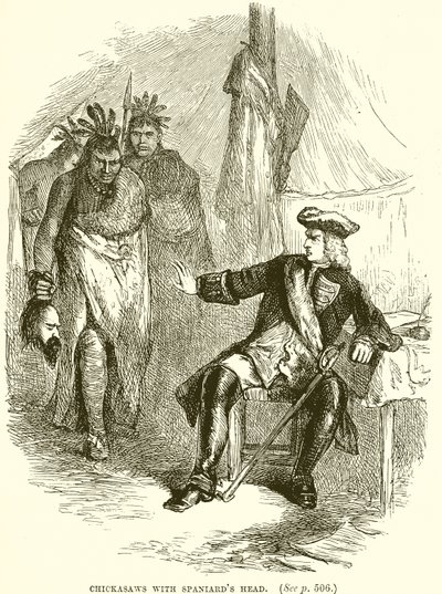 Spaniards के प्रमुख के साथ Chickasaws द्वारा अंग्रेजी स्कूल