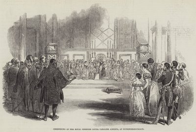 बकिंघम-पैलेस (उत्कीर्णन) में हर रॉयल हाईनेस लुइसा कैरोलिन अल्बर्टा का नामकरण द्वारा अंग्रेजी स्कूल