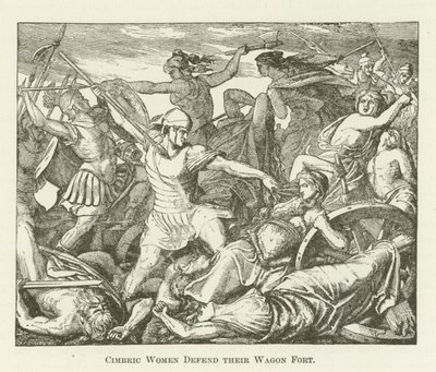 Cimbric Women अपने वैगन किले की रक्षा करते हैं द्वारा अंग्रेजी स्कूल