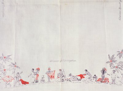 फिजी की सभ्यता, 1879 (कपास पर प्रिंट) द्वारा अंग्रेजी स्कूल