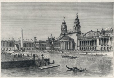 कोलंबियाई विश्व मेला या विश्व कोलंबियन प्रदर्शनी, शिकागो प्रदर्शनी 1893: मशीनरी हॉल - "" द ग्राफिक "" से उत्कीर्णन 1893 - विश्व प्रदर्शनी 1893 द्वारा अंग्रेजी स्कूल