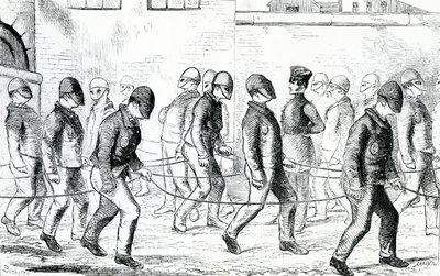 हेनरी मेव्यू और जॉन बिन्नी, 1862 द्वारा &39;लंदन की आपराधिक जेल और जेल के जीवन के दृश्य&39; से पेंटोनविले जेल में अभ्यास द्वारा अंग्रेजी स्कूल