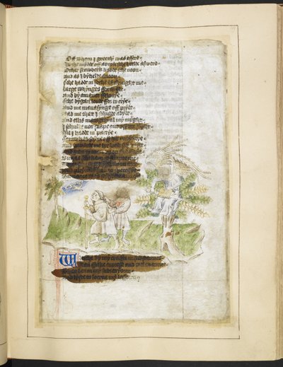 कॉटन सुश्री टिबेरियस ए vii fol.49 नेक्रोमेंसी का एक व्यक्तित्व (वेलम) द्वारा अंग्रेजी स्कूल